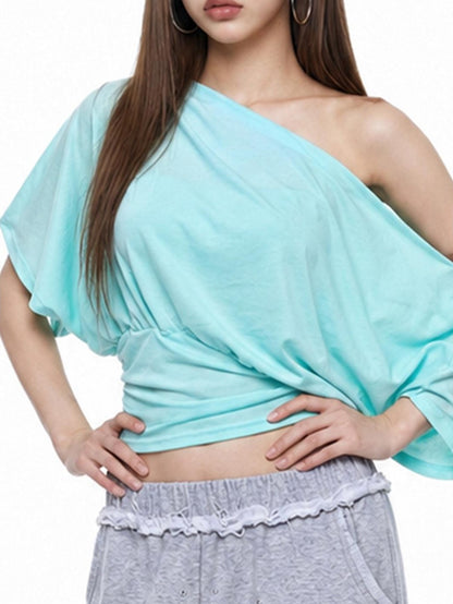 3MODE Mint Green Two Way Split Loose Strapless Women&