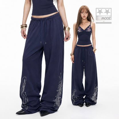 3MODE_Navy_Side_Rhinestone_Drawstring_Low_Waist_Women&