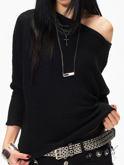 3MODE Off Shoulder Batwing Knit Women&