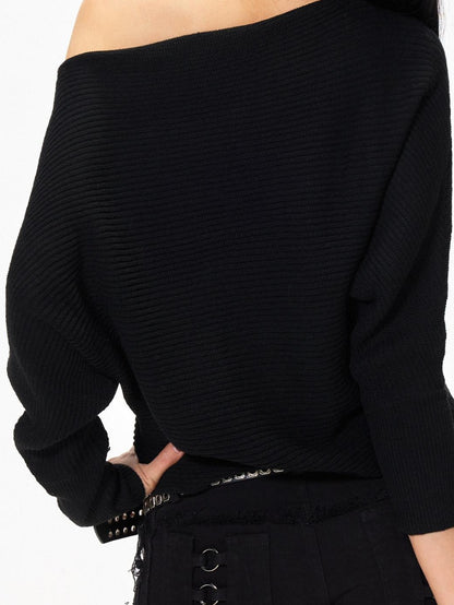 3MODE Off Shoulder Batwing Knit Women&