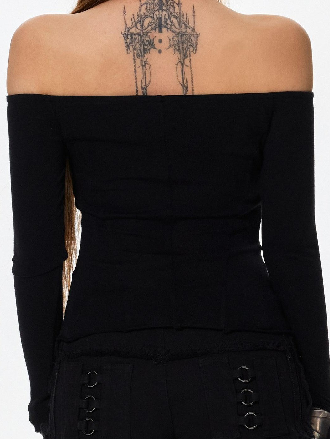 3MODE Off Shoulder Pleated Slim Fit Women&