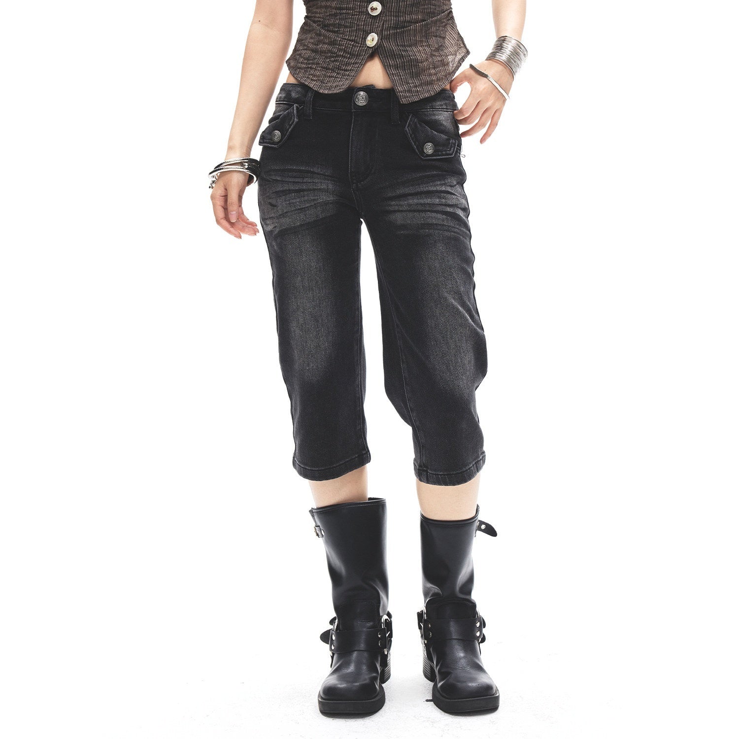 3MODE_Punk_Faded_Double_Pocket_Low_Waist_Wide_Leg_Women&