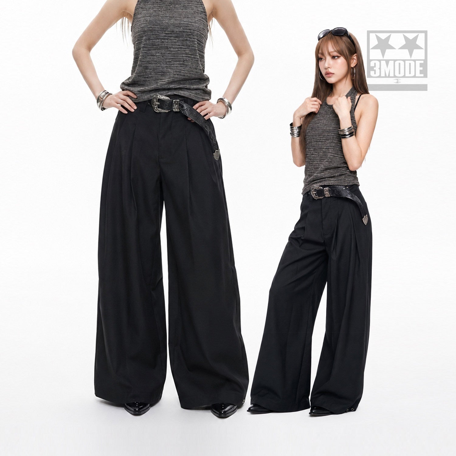 3MODE_Retro_High_Waist_Drapey_Metal_Detail_Women&