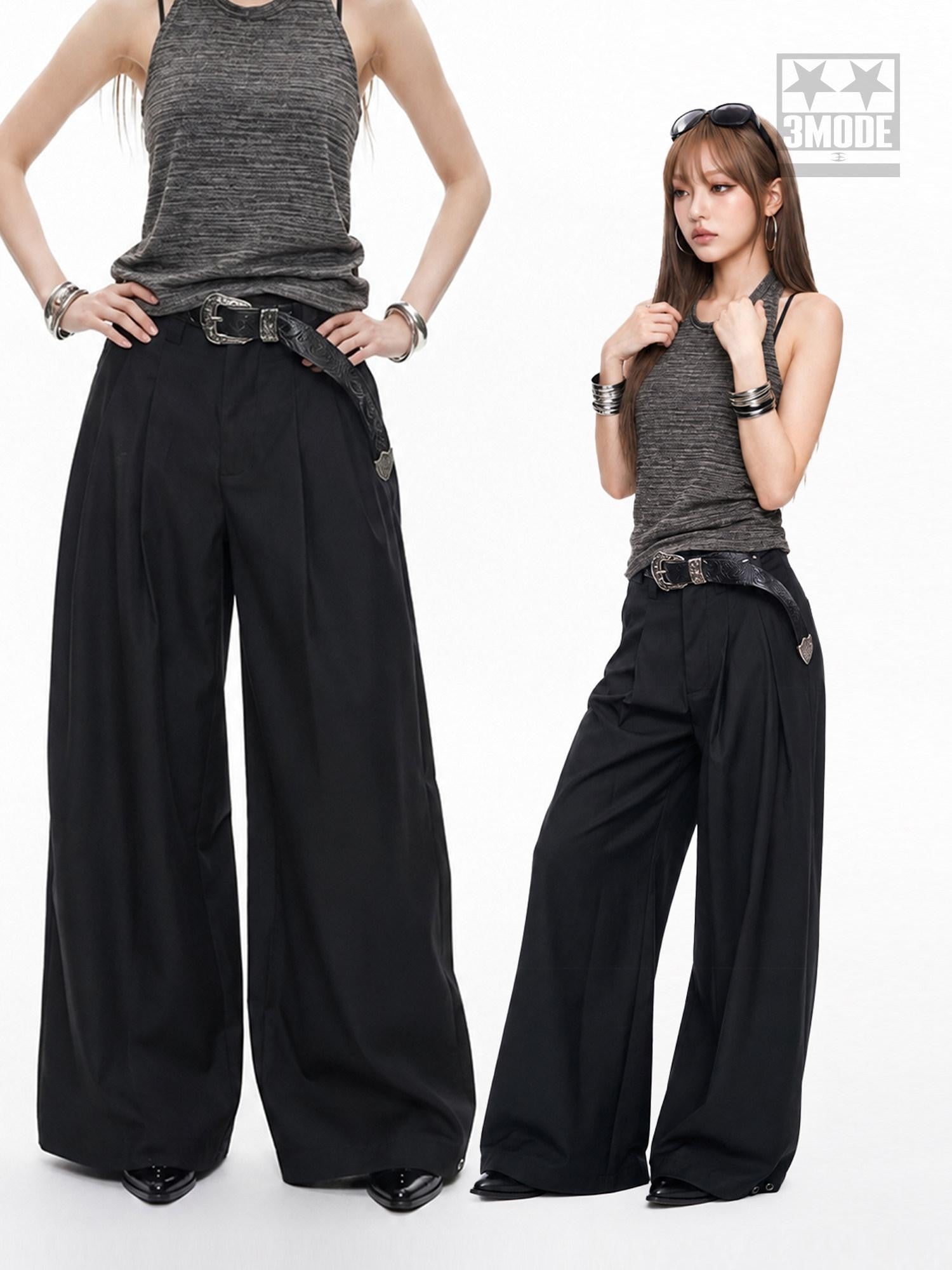 3MODE Retro High Waist Drapey Metal Detail Women&