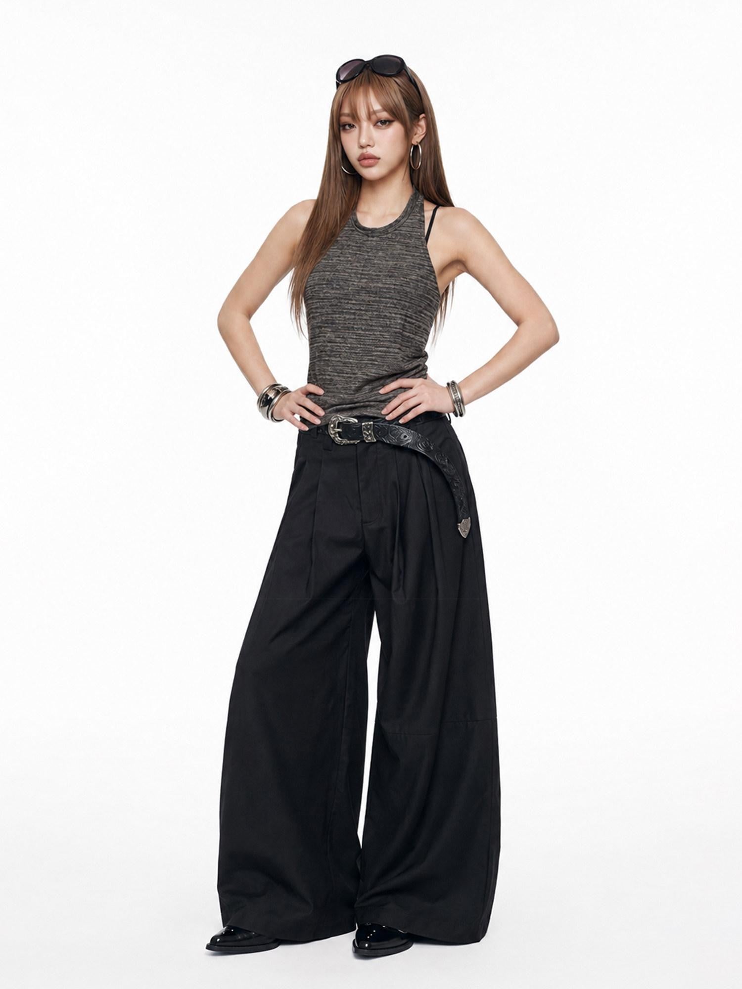 3MODE Retro High Waist Drapey Metal Detail Women&