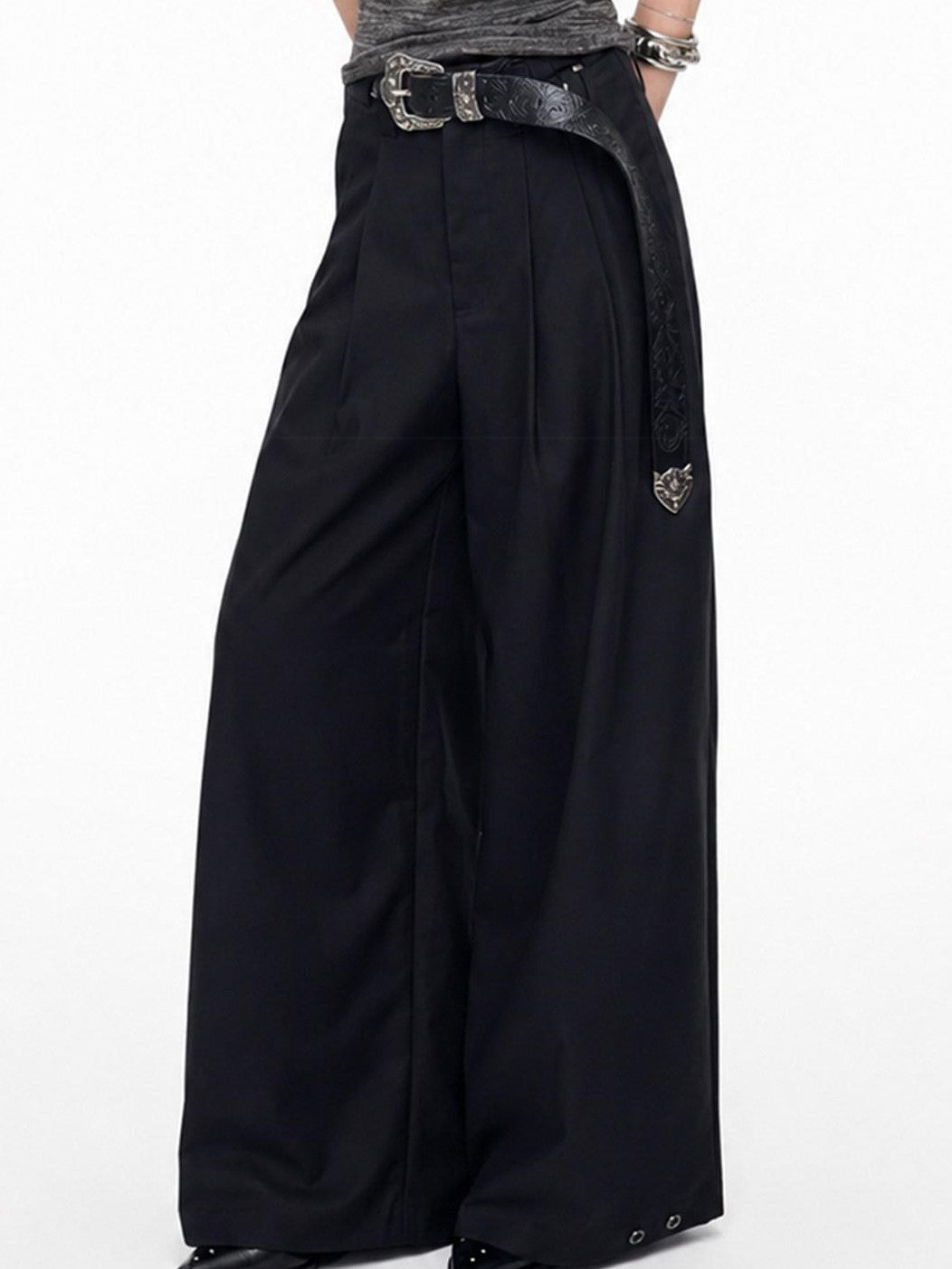 3MODE Retro High Waist Drapey Metal Detail Women&