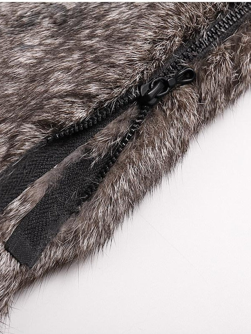 3MODE Retro Leather Fur Patchwork Women&