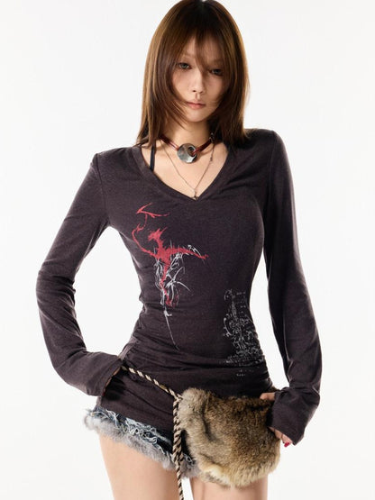 3MODE Retro Leather Fur Patchwork Women&