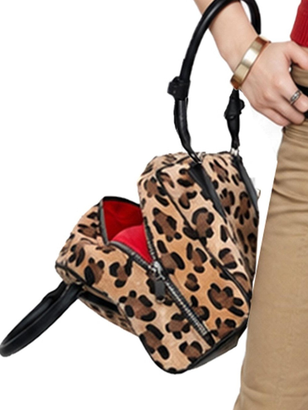 3MODE Retro Leopard Print Pillow Crossbody Shoulder Tote Women&
