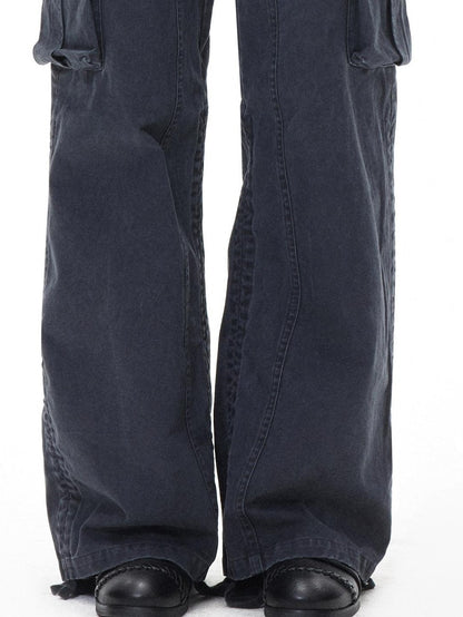 3MODE Retro Punk Drawstring Cargo Mid High Waist Women&