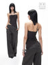 3MODE Retro Textured Polka Dot Asymmetric Hem Women&
