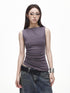 3MODE Ruched Asymmetrical Boat Neck Slim Women&