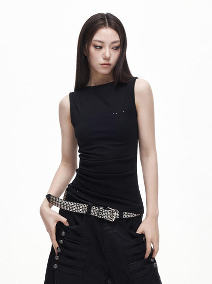 3MODE Ruched Asymmetrical Boat Neck Slim Women&
