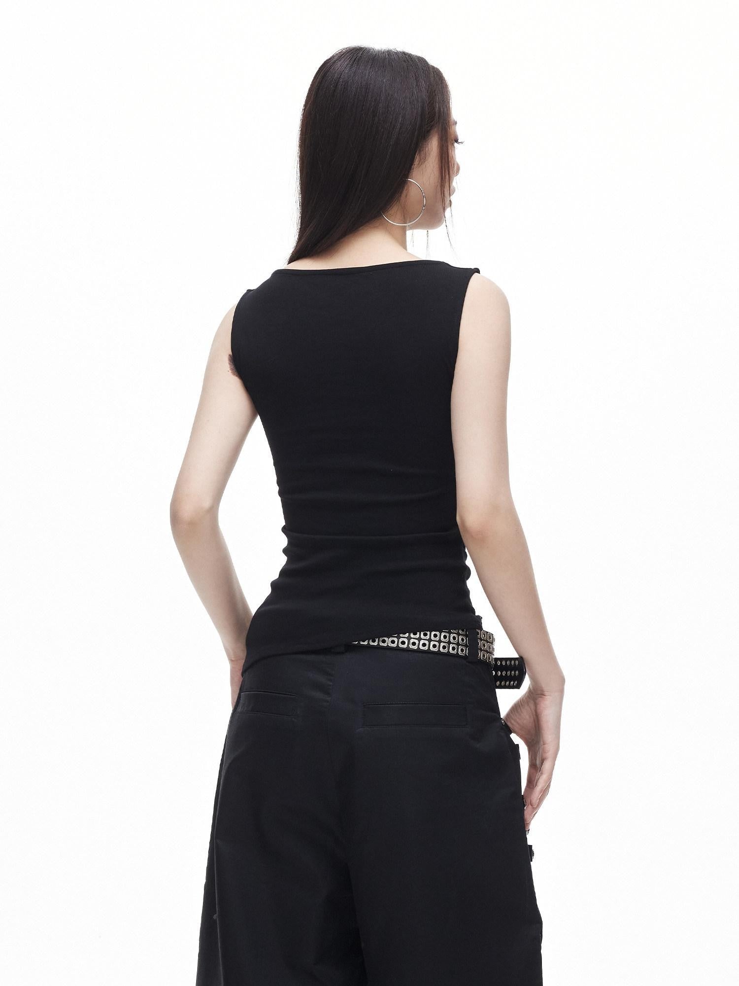 3MODE Ruched Asymmetrical Boat Neck Slim Women&