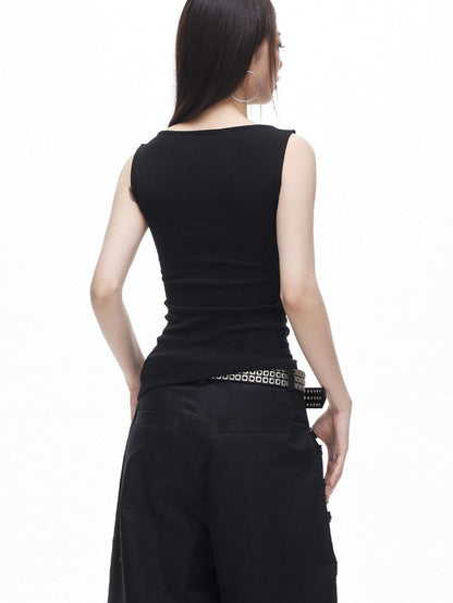 3MODE Ruched Asymmetrical Boat Neck Slim Women&