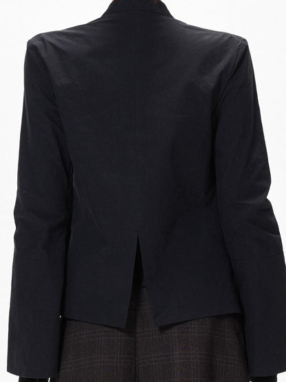 3MODE Stand Collar Multi Pocket Cropped Curved Hem Women&