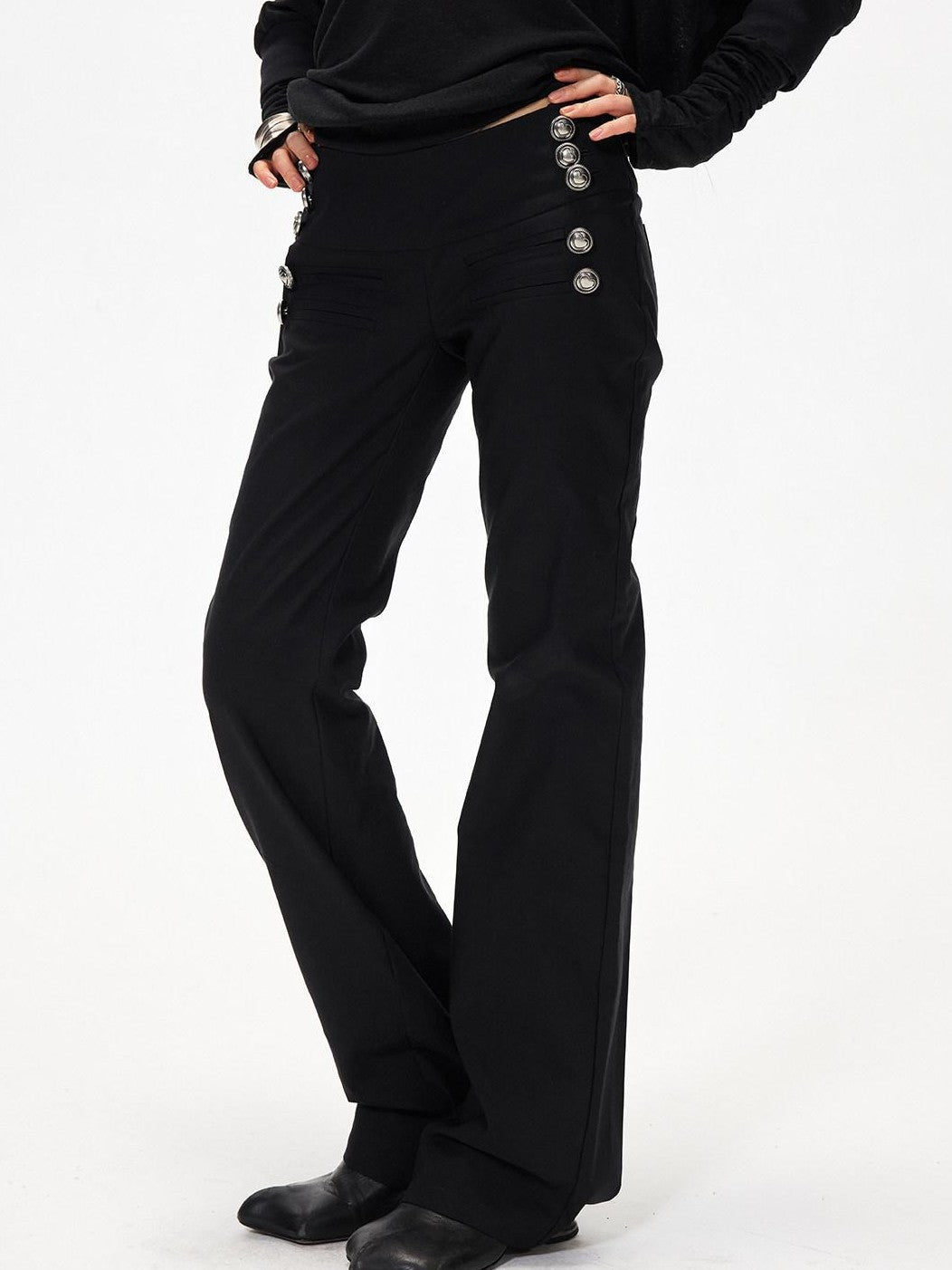 3MODE Subculture Side Button Low Rise Micro Flare Women&