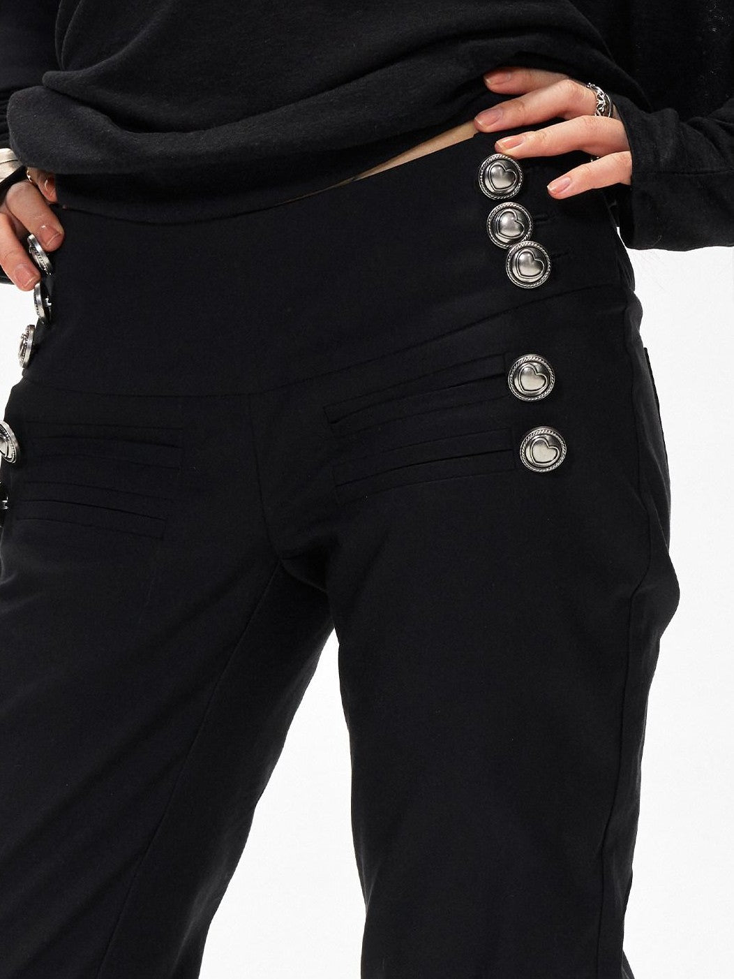 3MODE Subculture Side Button Low Rise Micro Flare Women&