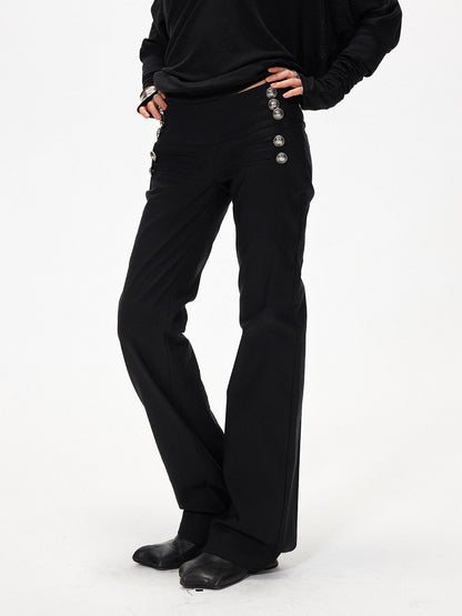 3MODE Subculture Side Button Low Rise Micro Flare Women&