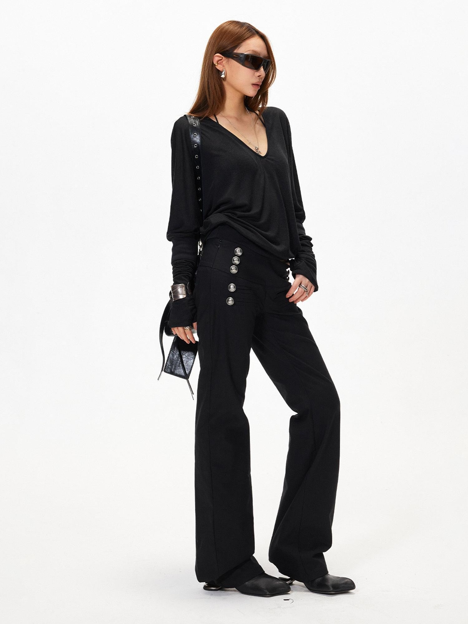 3MODE Subculture Side Button Low Rise Micro Flare Women&