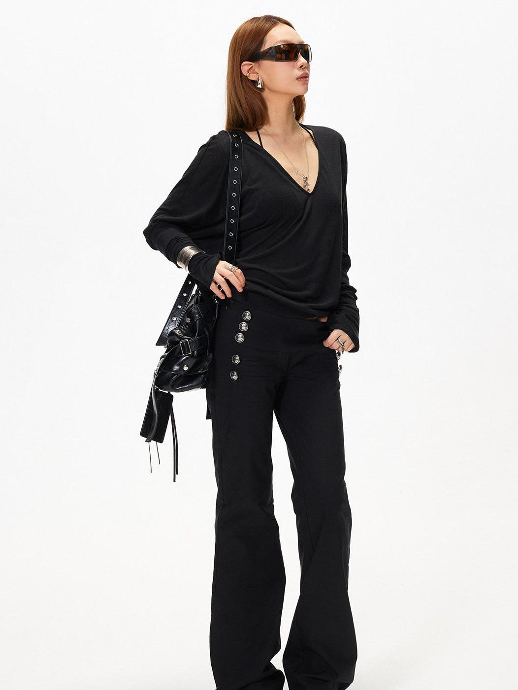 3MODE Subculture Side Button Low Rise Micro Flare Women&