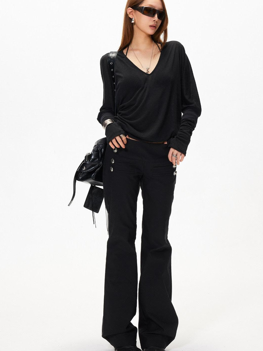3MODE Subculture Side Button Low Rise Micro Flare Women&