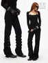 3MODE Subculture Side Tie Metal Buckle Distressed Women&