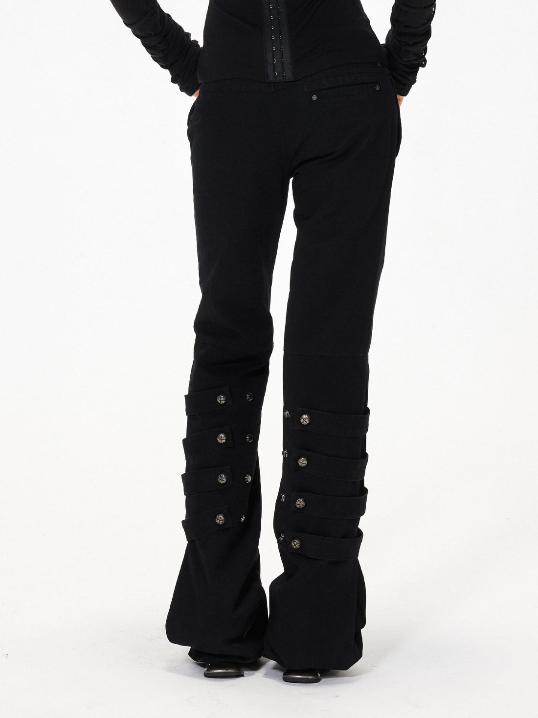 3MODE Subculture Side Tie Metal Buckle Distressed Women&