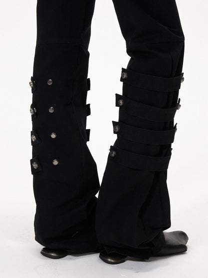 3MODE Subculture Side Tie Metal Buckle Distressed Women&