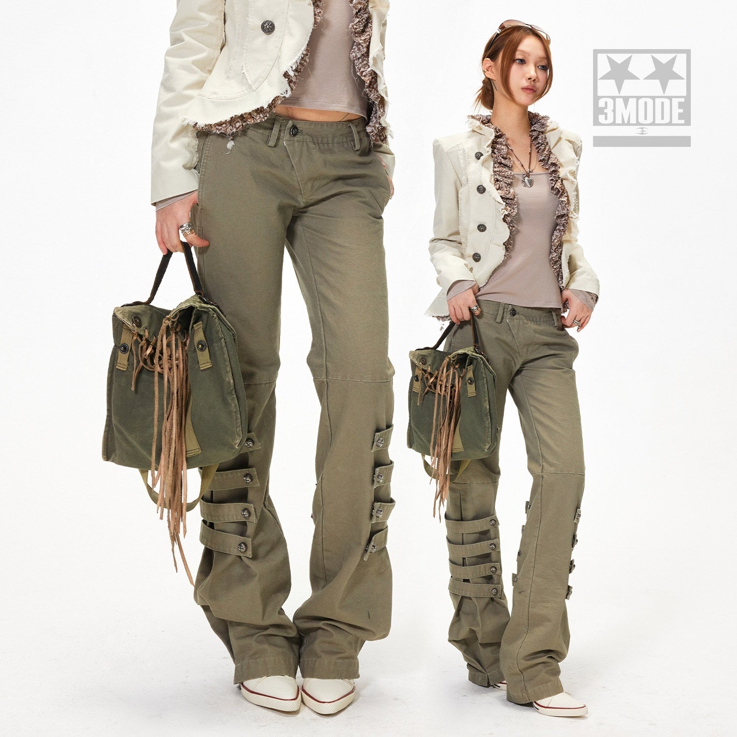 3MODE_Subculture_Side_Tie_Metal_Buckle_Stacked_Hem_Women&