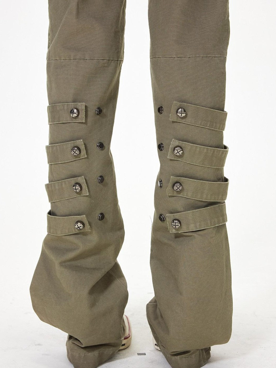 3MODE Subculture Side Tie Metal Buckle Stacked Hem Women&
