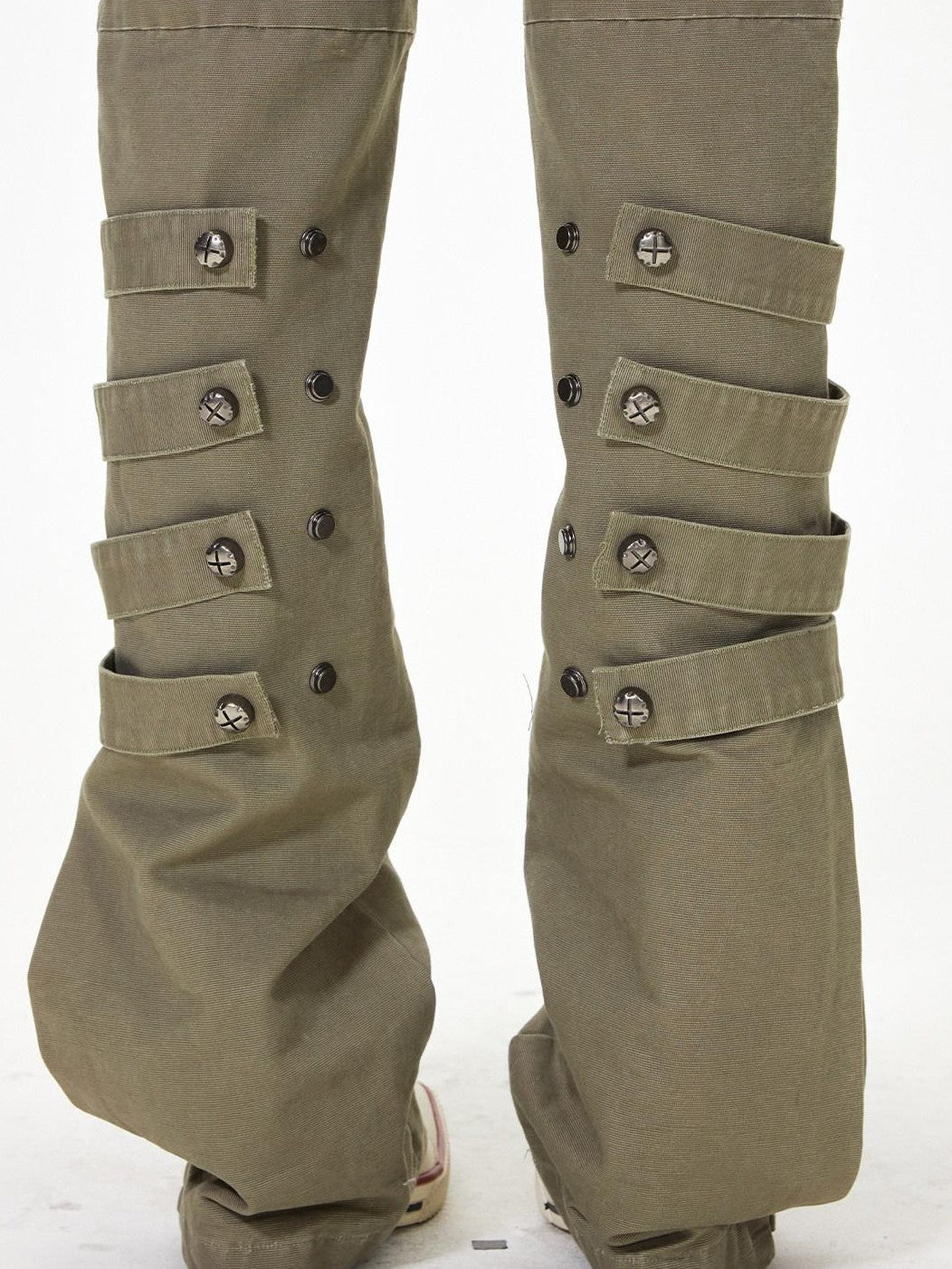 3MODE Subculture Side Tie Metal Buckle Stacked Hem Women&