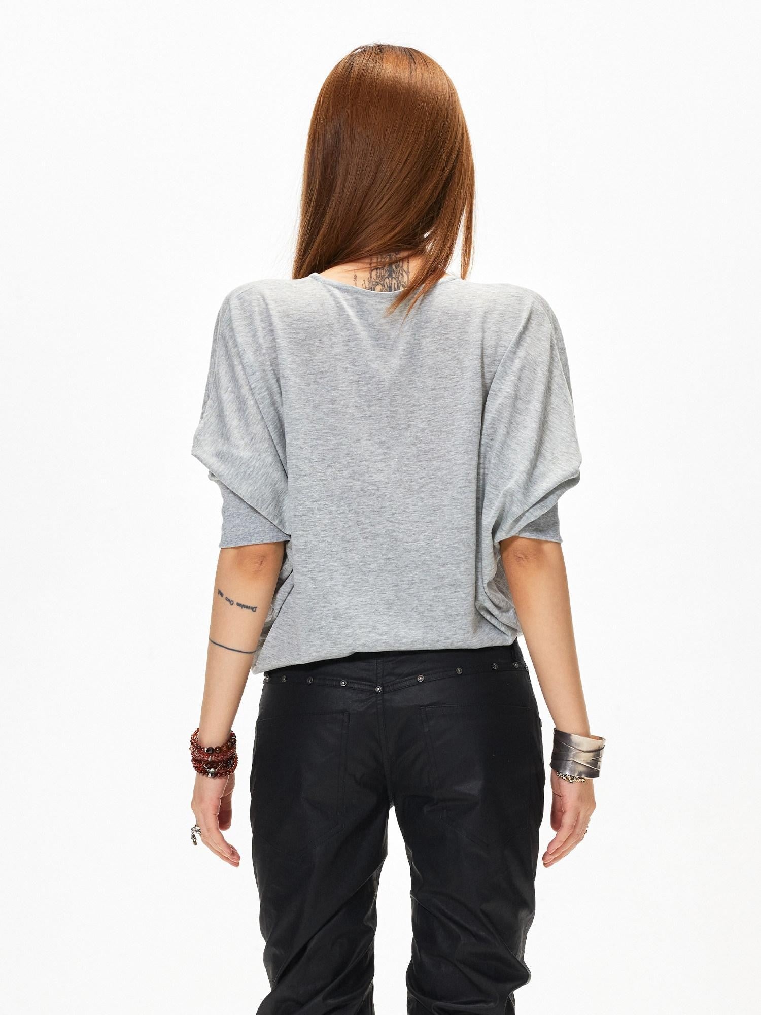 3MODE V-neck Patchwork Loose Fit Sexy Women&