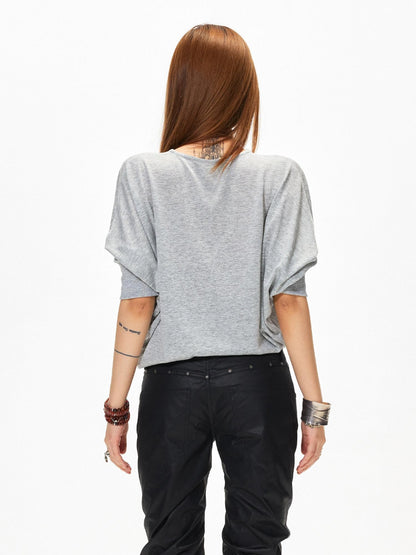 3MODE V-neck Patchwork Loose Fit Sexy Women&