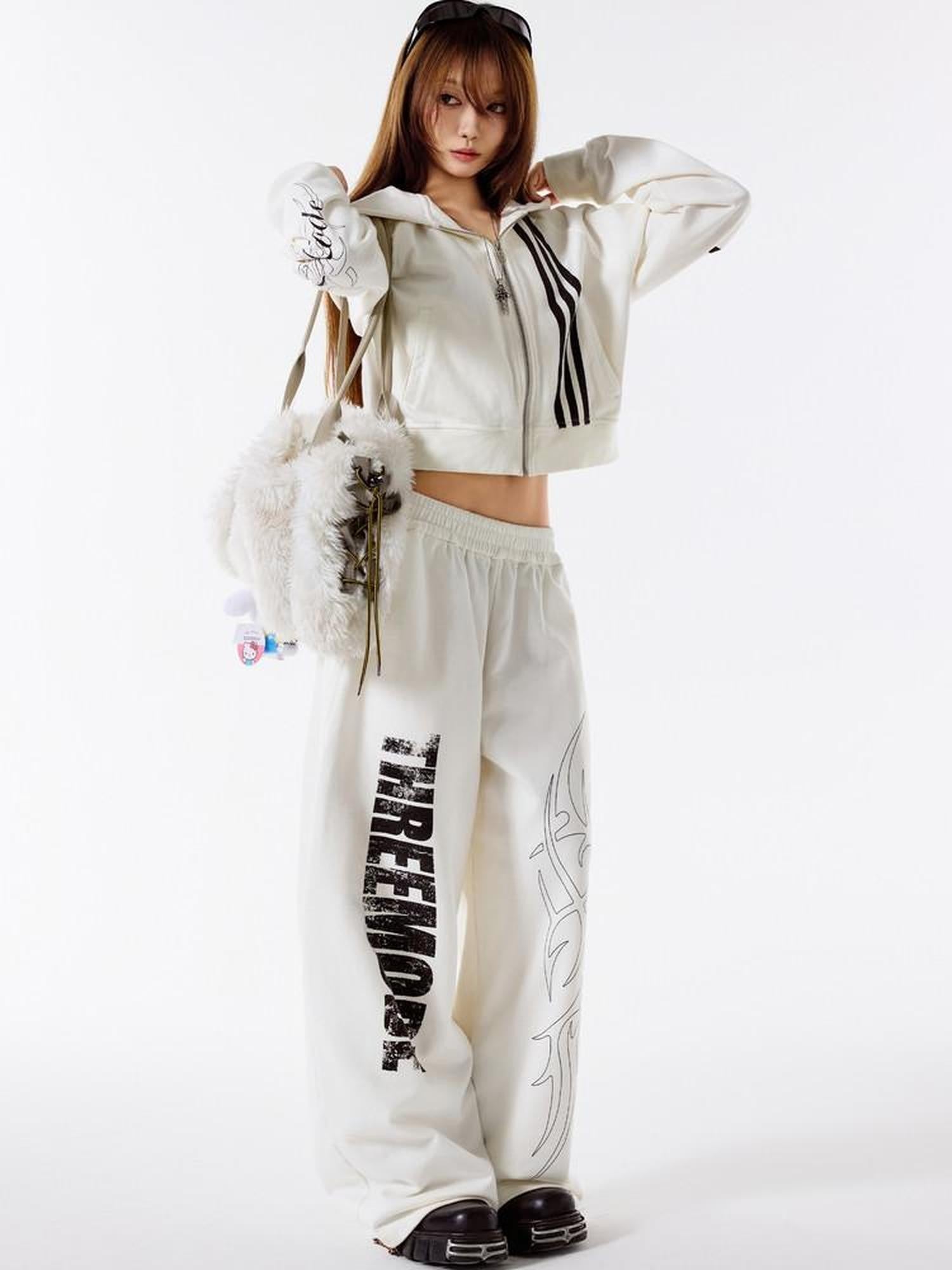 3MODE Vintage Asymmetric High Waist Street Durable Floor Length Women&