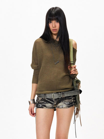 3MODE Vintage Batwing Asymmetric Women&