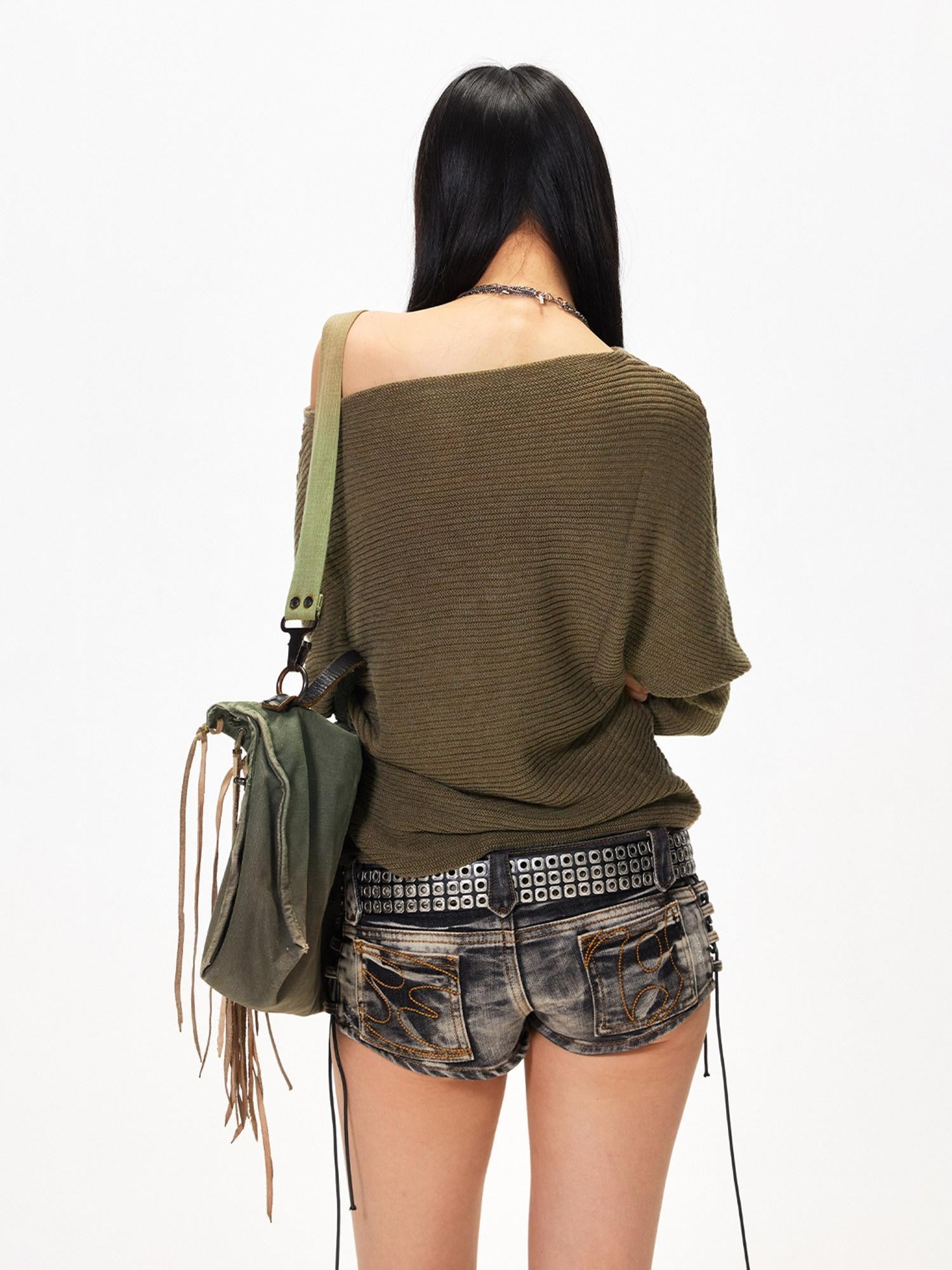 3MODE Vintage Batwing Asymmetric Women&