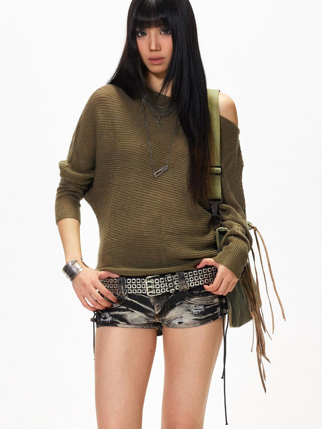 3MODE Vintage Batwing Asymmetric Women&