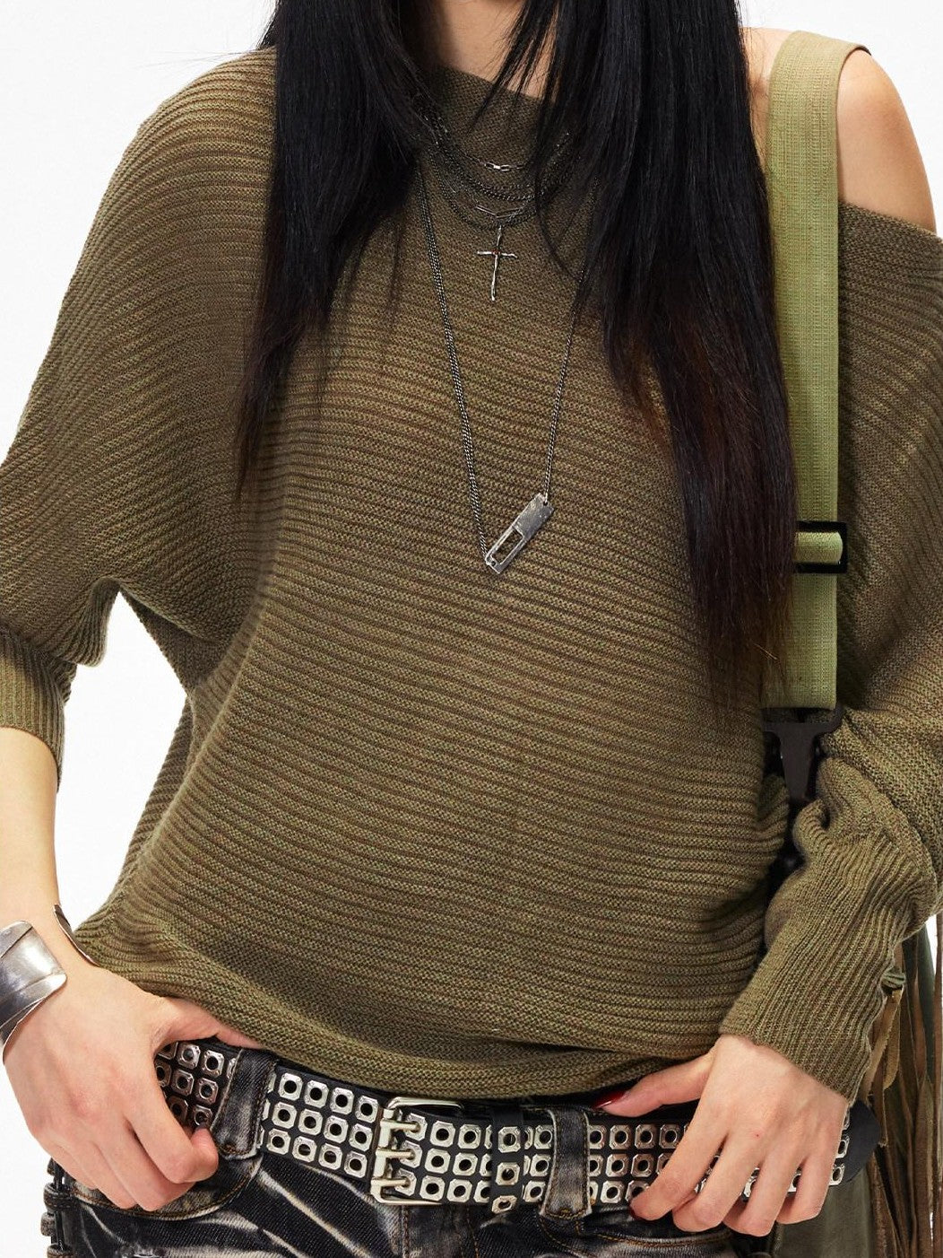 3MODE Vintage Batwing Asymmetric Women&