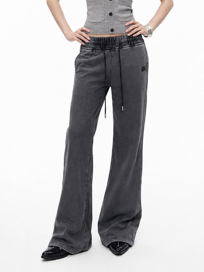 3MODE Vintage Gray Low Waist Slight Flare Slimming Women&