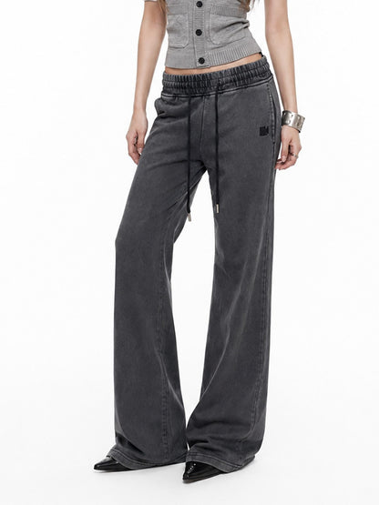 3MODE Vintage Gray Low Waist Slight Flare Slimming Women&