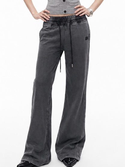 3MODE Vintage Gray Low Waist Slight Flare Slimming Women&