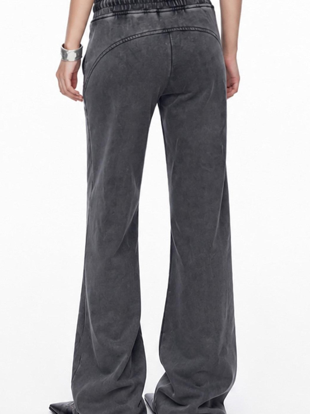 3MODE Vintage Gray Low Waist Slight Flare Slimming Women&