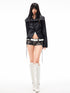 3MODE Vintage Lapel Asymmetrical Zipper Slim Fit Women&
