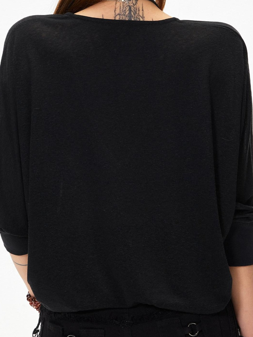 3MODE Vintage V-neck Batwing Drop Shoulder Women&