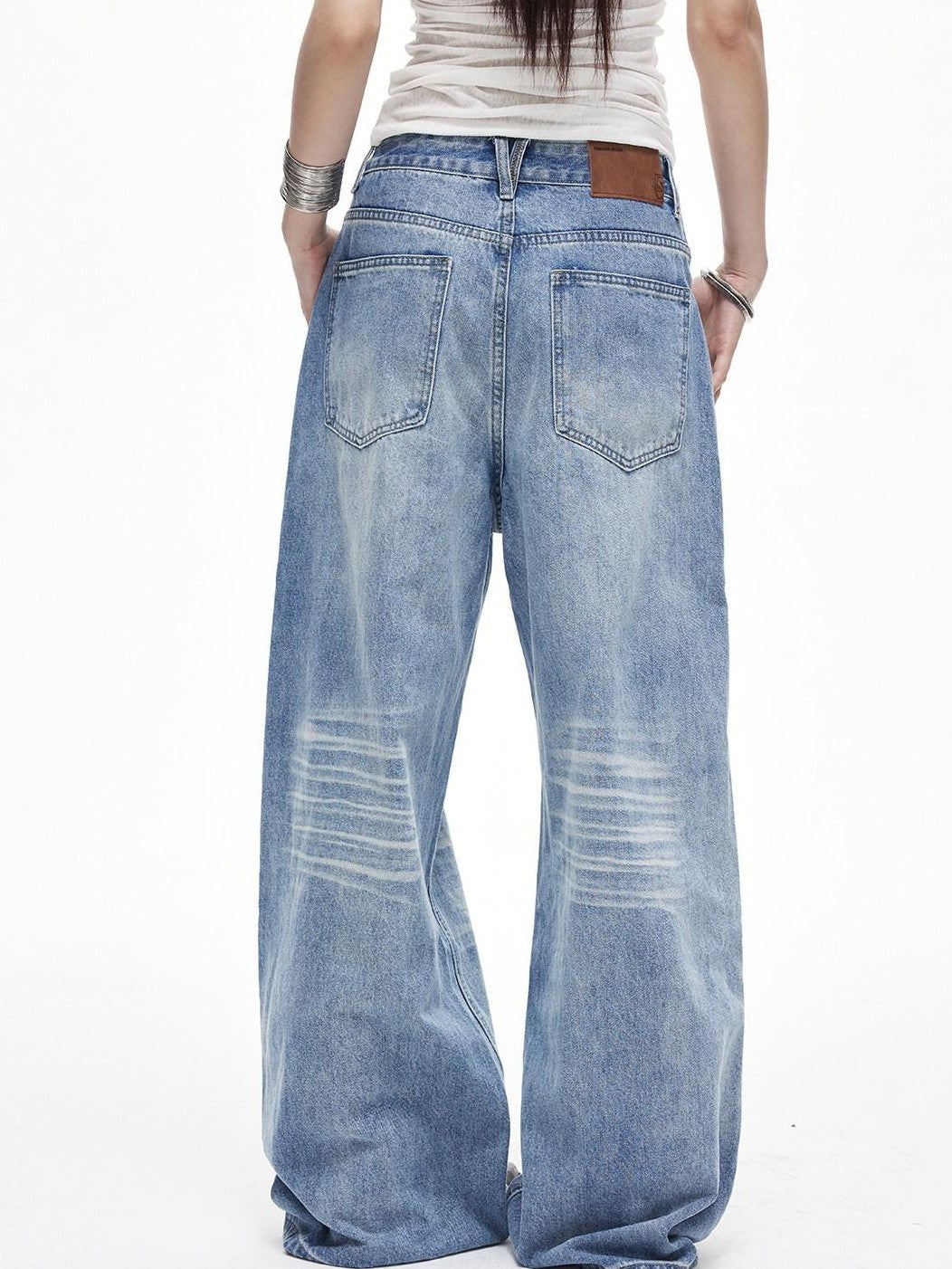 3MODE Vintage Washed Distressed High Waist Women&