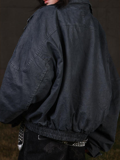 3MODE Vintage Workwear Stand Collar Fleece Women&