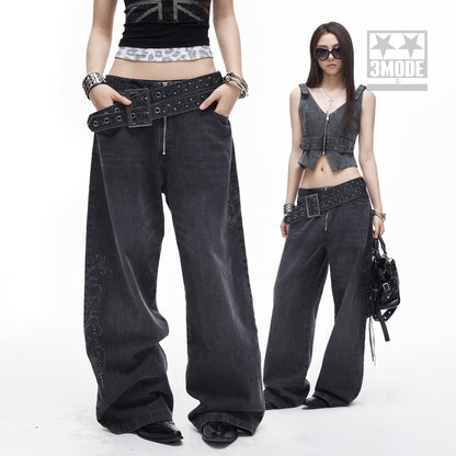 3MODE_Washed_Gray_Studded_Belt_Utility_Cargo_Women&