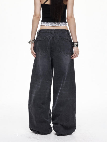 3MODE Washed Gray Studded Belt Utility Cargo Women&