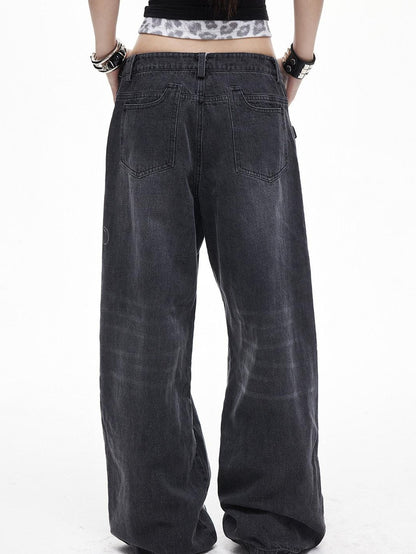3MODE Washed Gray Studded Belt Utility Cargo Women&